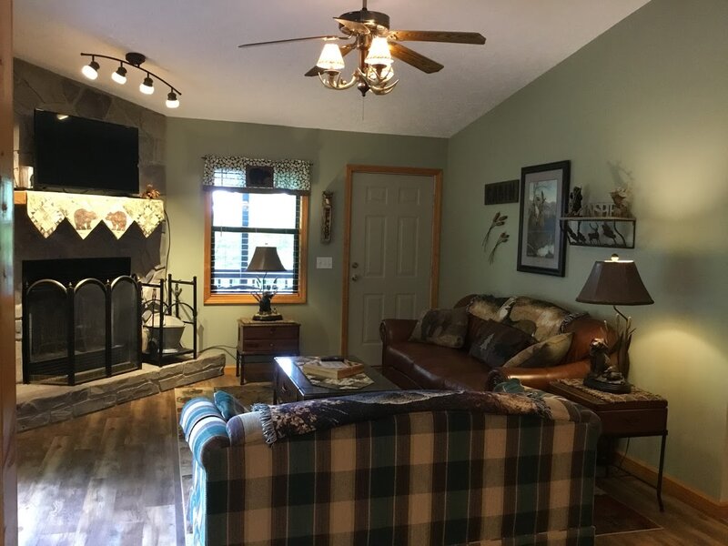 Living room with fireplace